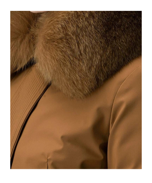 Peuterey Slim Jacket With Fur In Brown