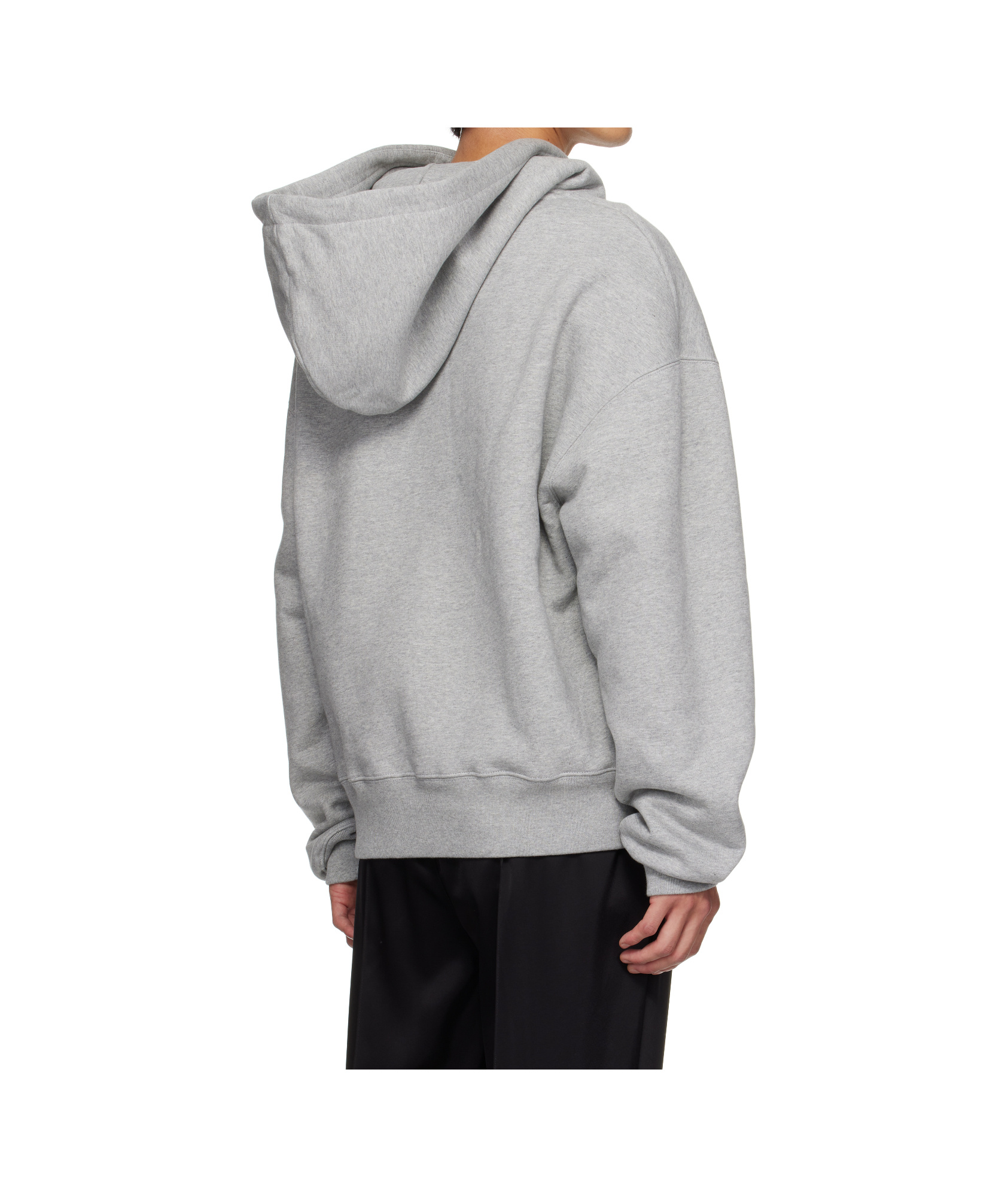 Mugler Logo Hooded Sweatshirt In Gray