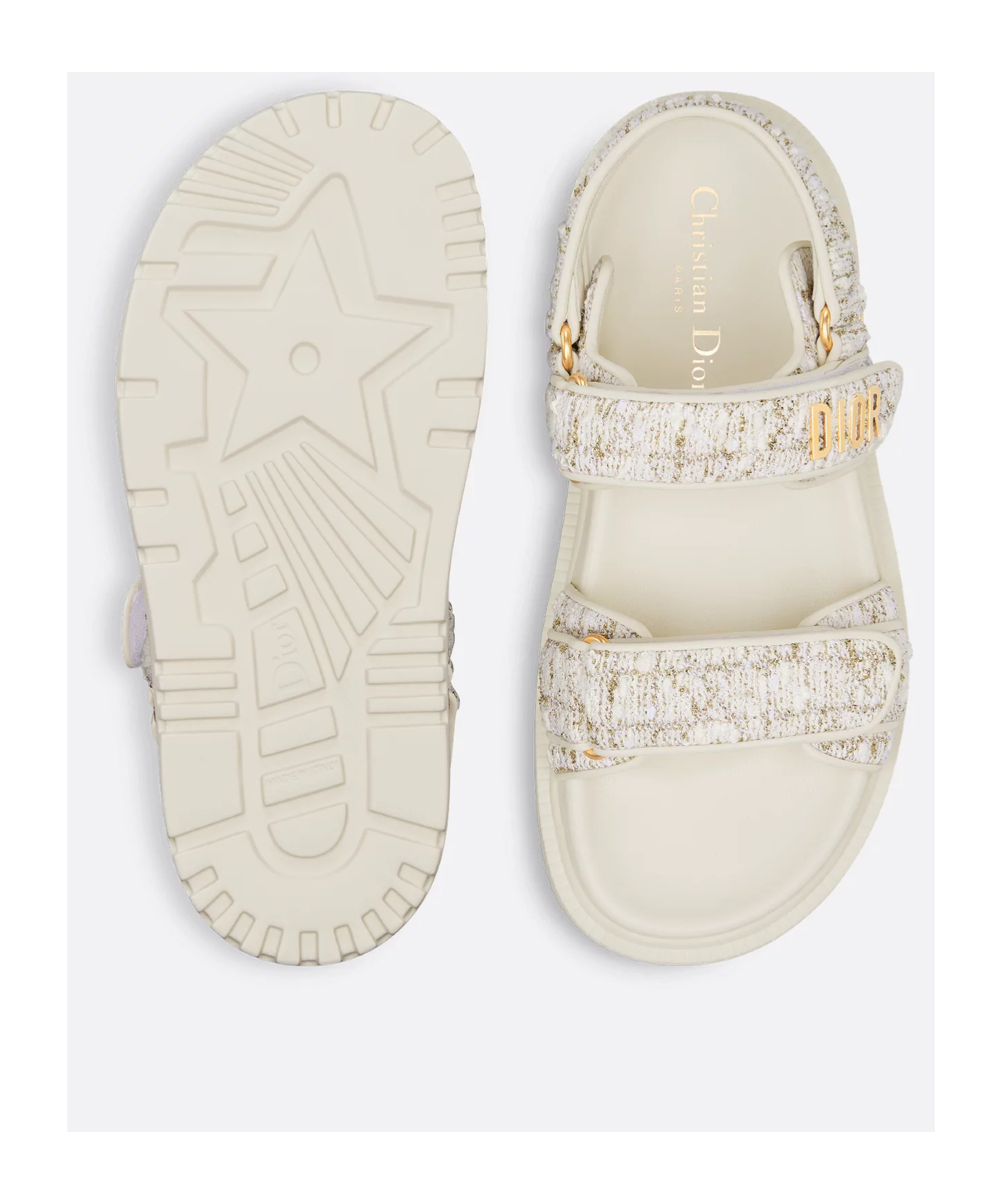 Dior Open-toed Flat Sandals In White
