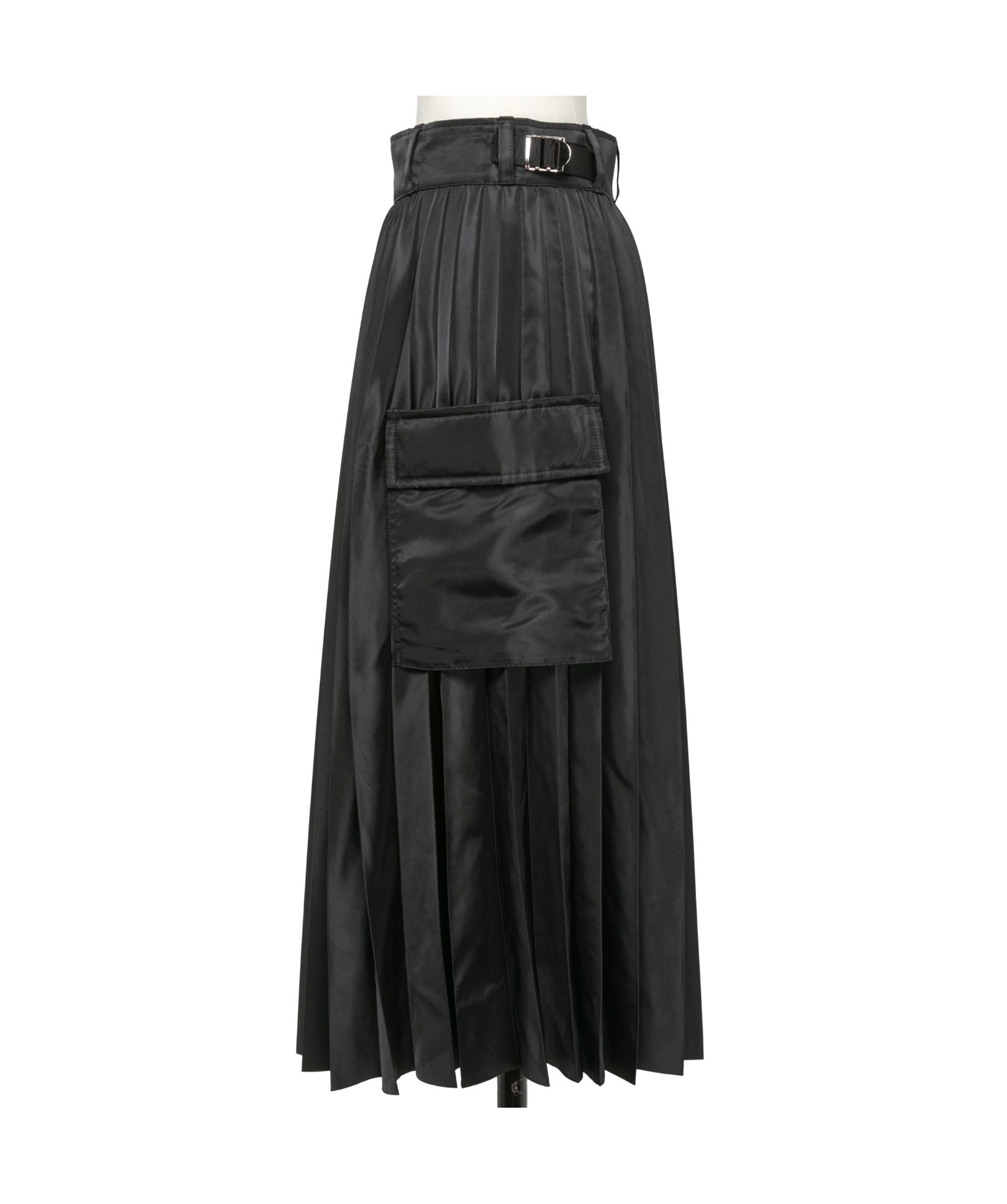 Sacai Womens Black Pleated Wrap-front Woven Midi Skirt In Black