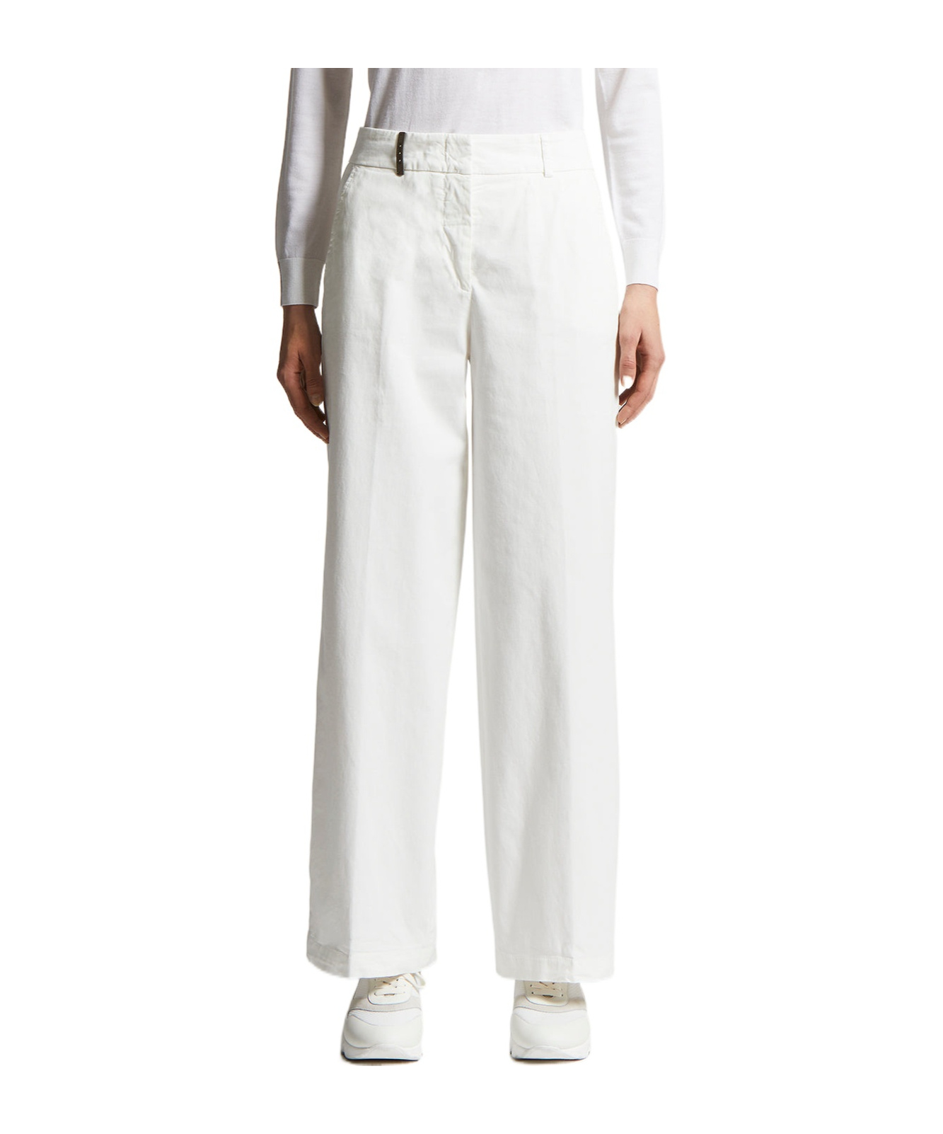 Shop Peserico Straight Trousers In White