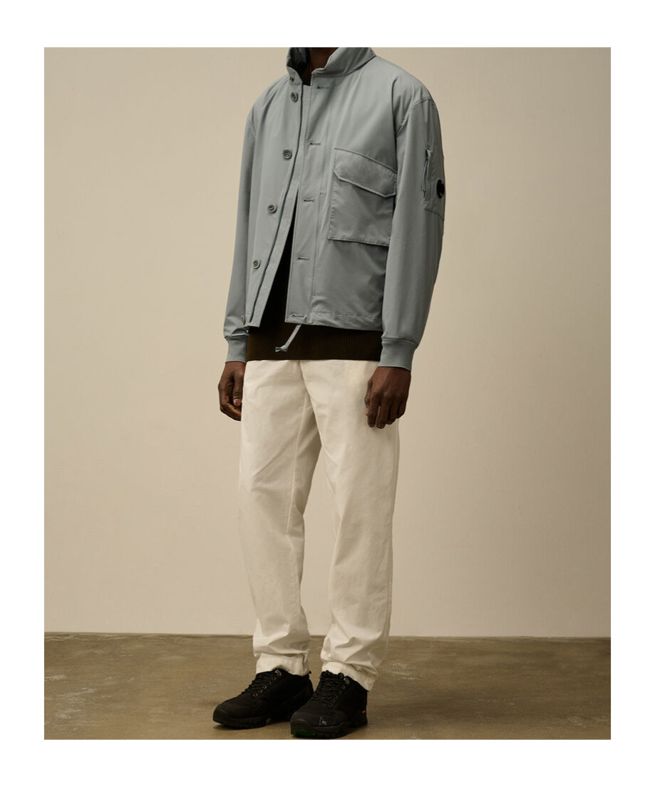 C.p. Company Pro-tek Buttoned Hooded Jacket In Gray