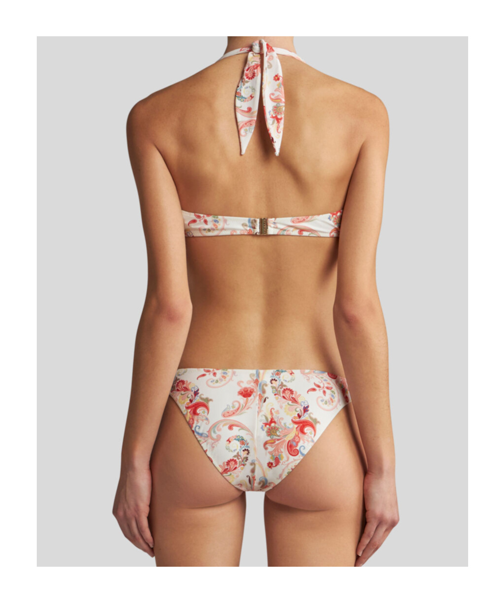 Shop Etro Bikini With Paisley Print In Nude