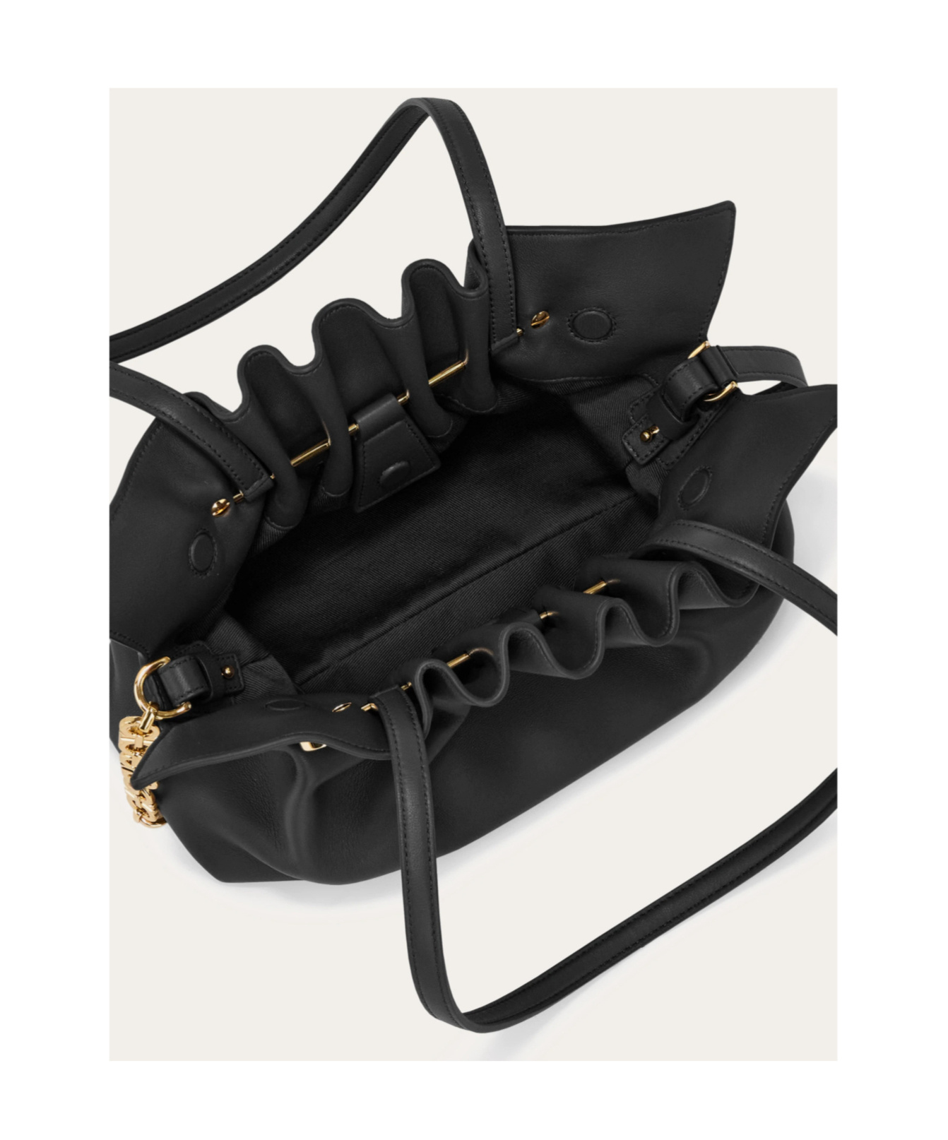 Ferragamo Medium Pleated Nappa Leather Shoulder Bag In Multi