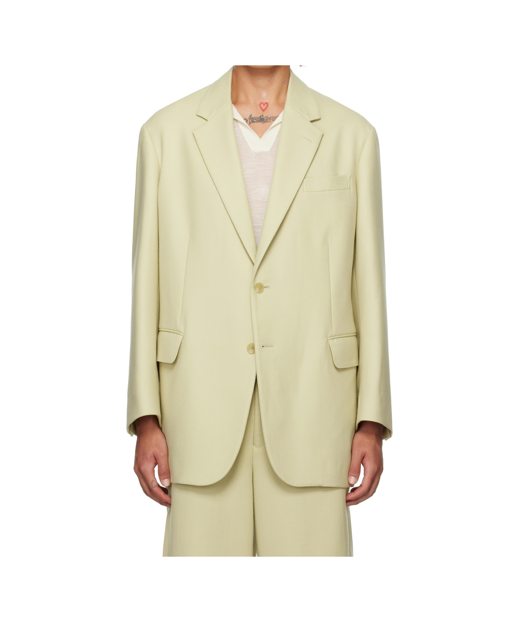 Auralee Yellow Light Melton Jacket In Nude