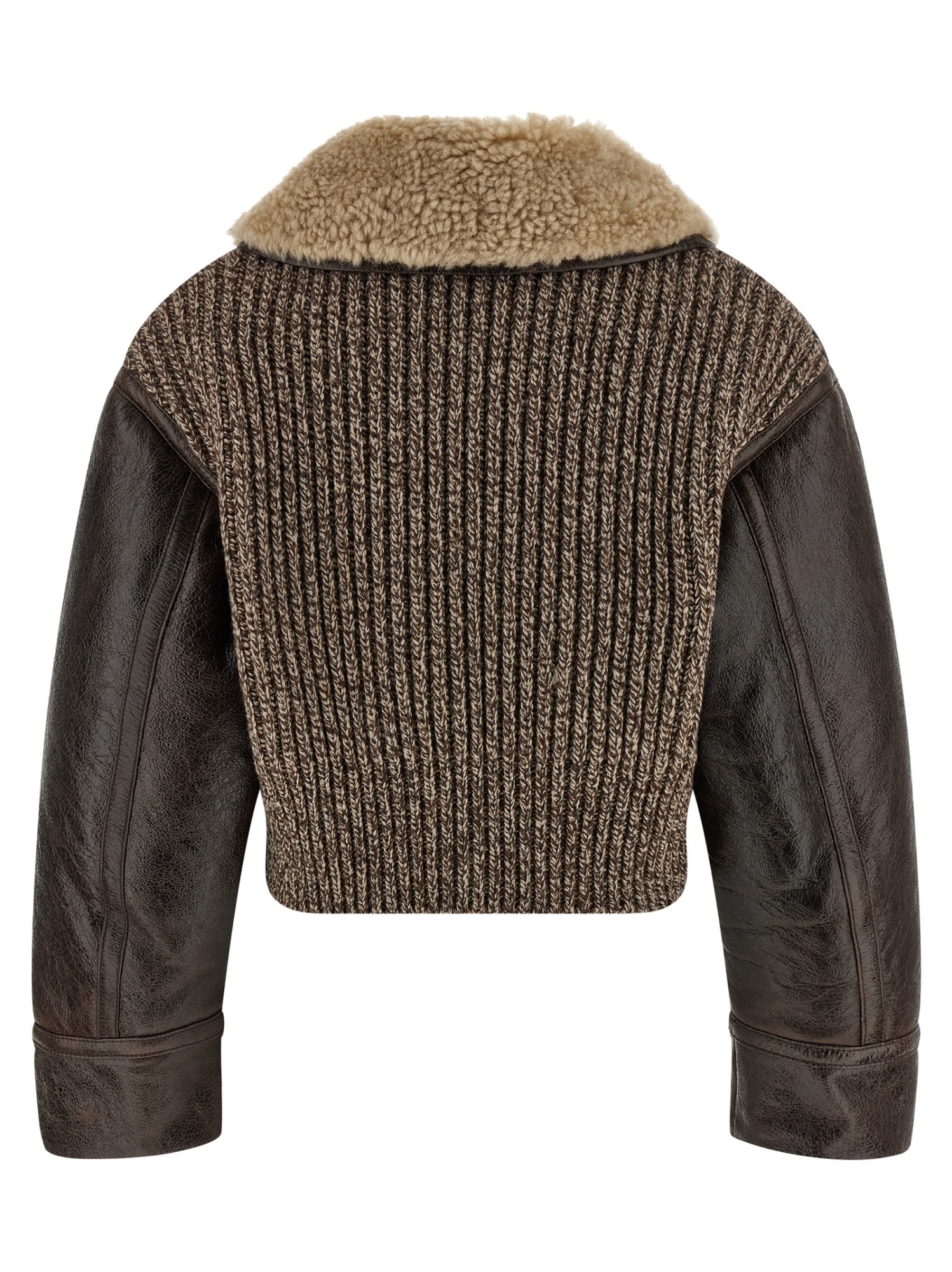 Etro Sheepskin Jacket Featuring Wool Insert In Brown