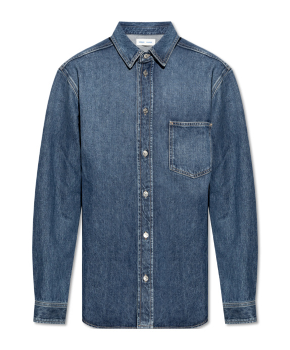 Samsoe & Samsoe Long-sleeved Denim Shirt In Blue