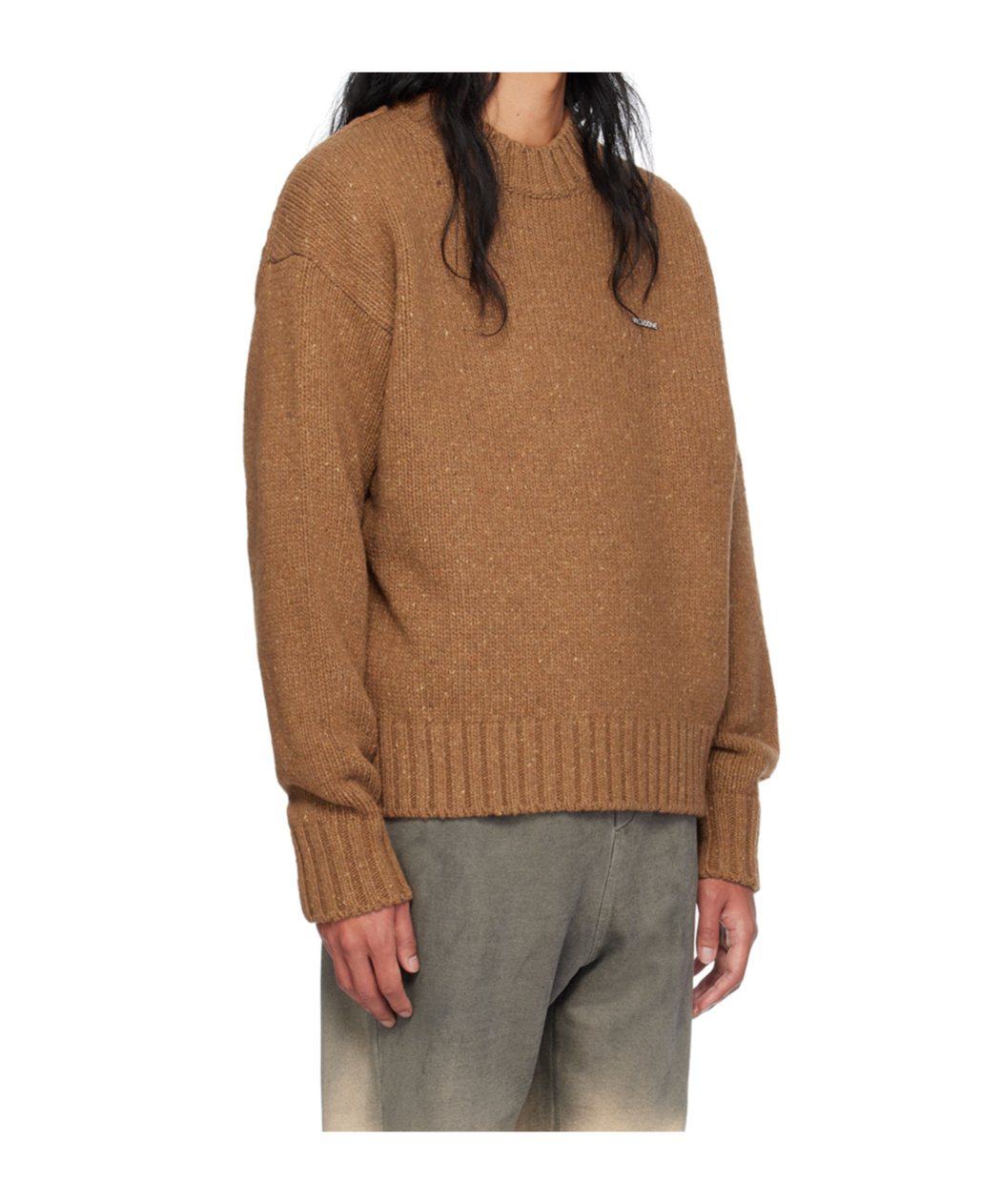 Shop We11 Done Logo Hardware Sweater In Brown