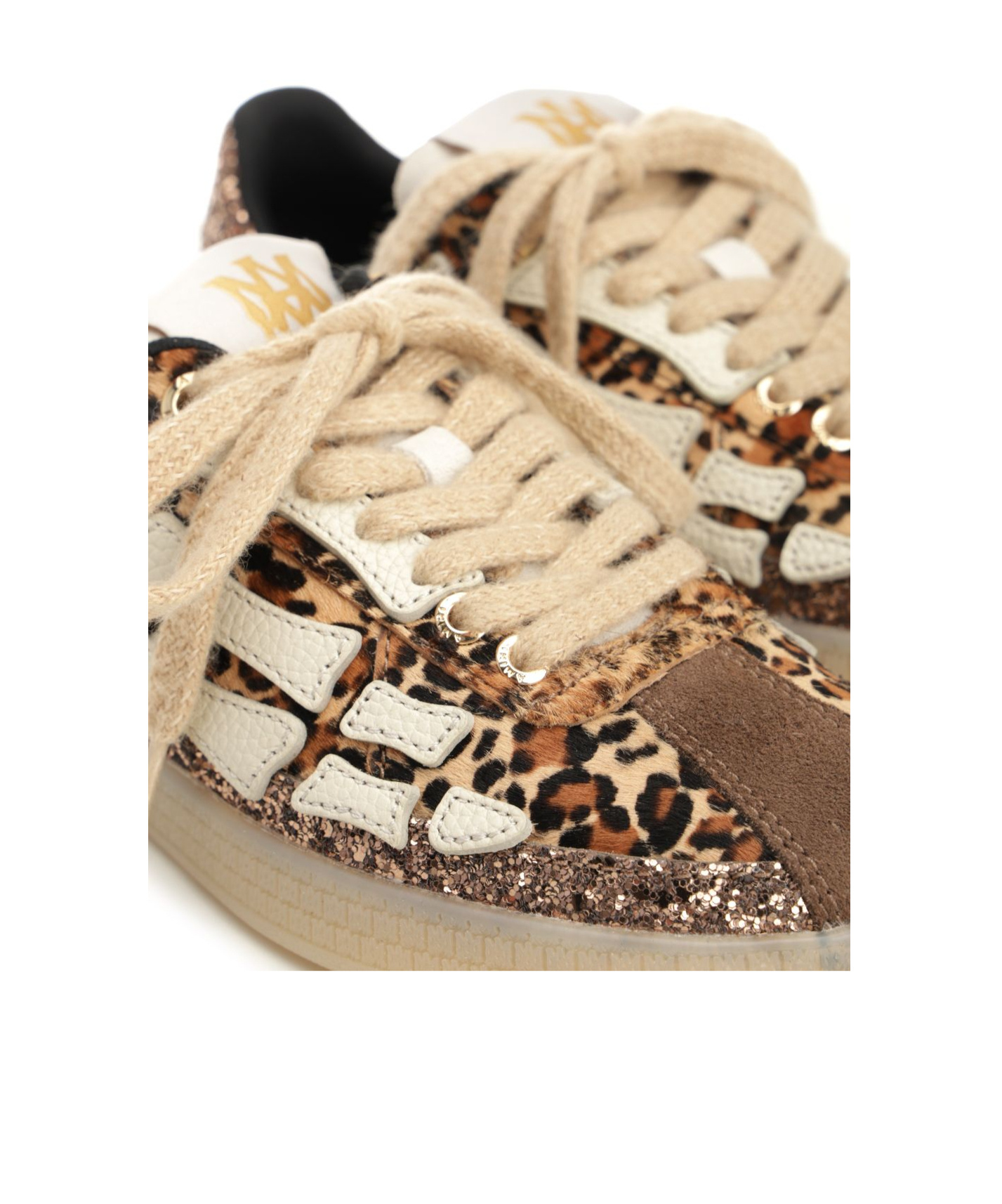 Amiri Leopard Pacific Bones Low-top Womans Sneakers In Brown