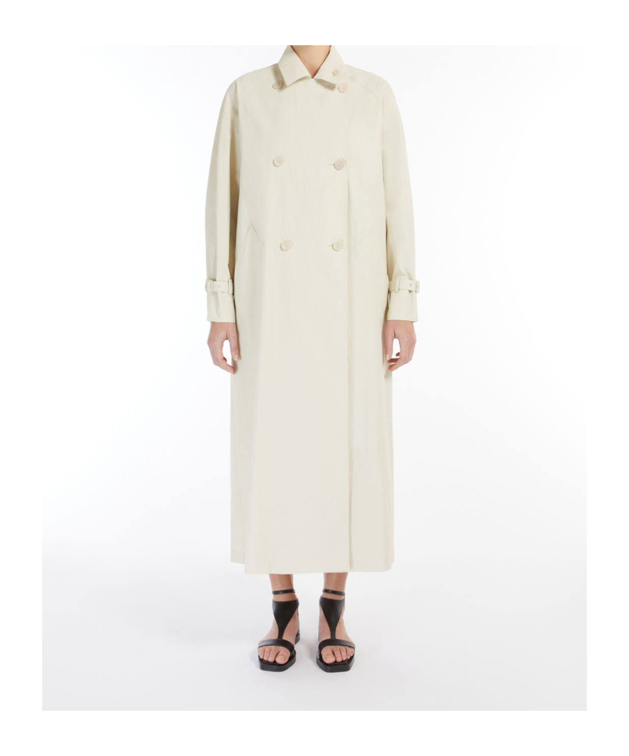 Max Mara Long-sleeved Windbreaker In White
