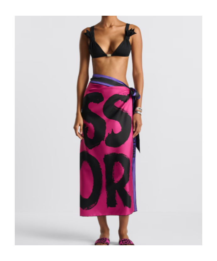 Dior Double-sided Waistband Sarong In Black