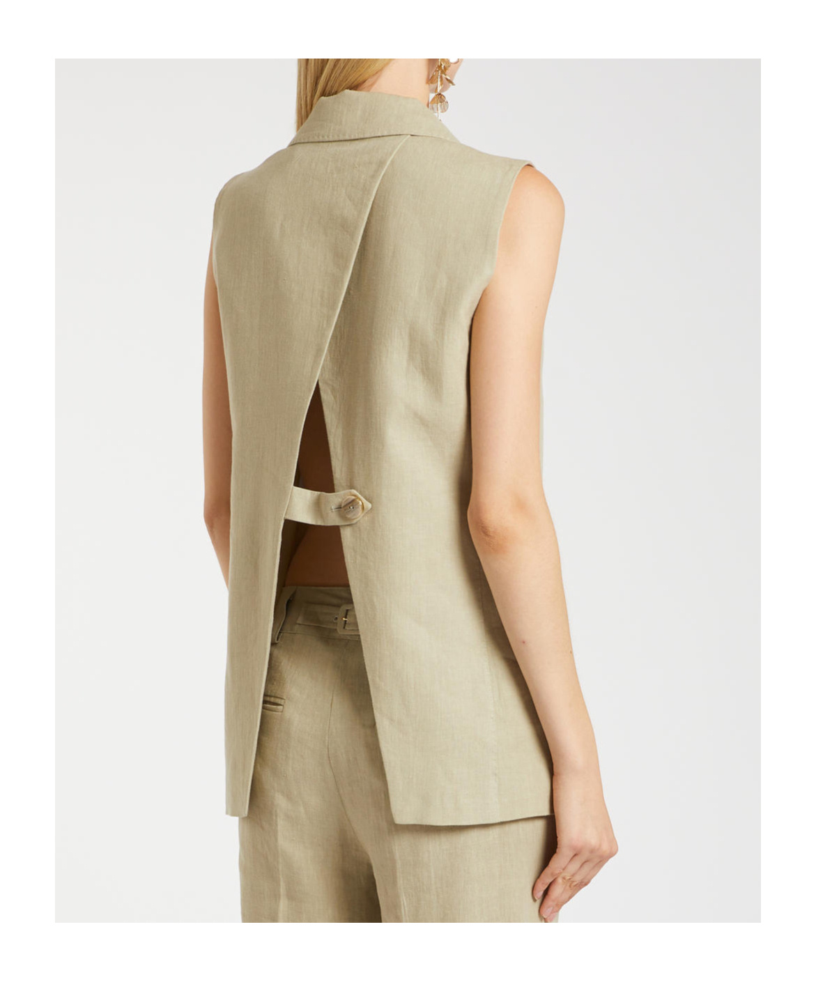 Marella Lapel Vest In Nude