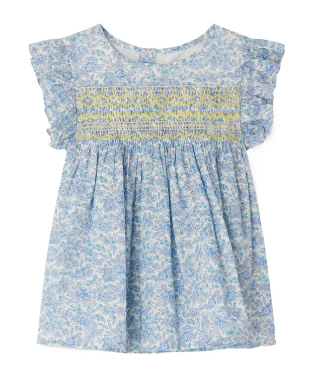 Bonpoint Fidji Pleated Shirt In Blue