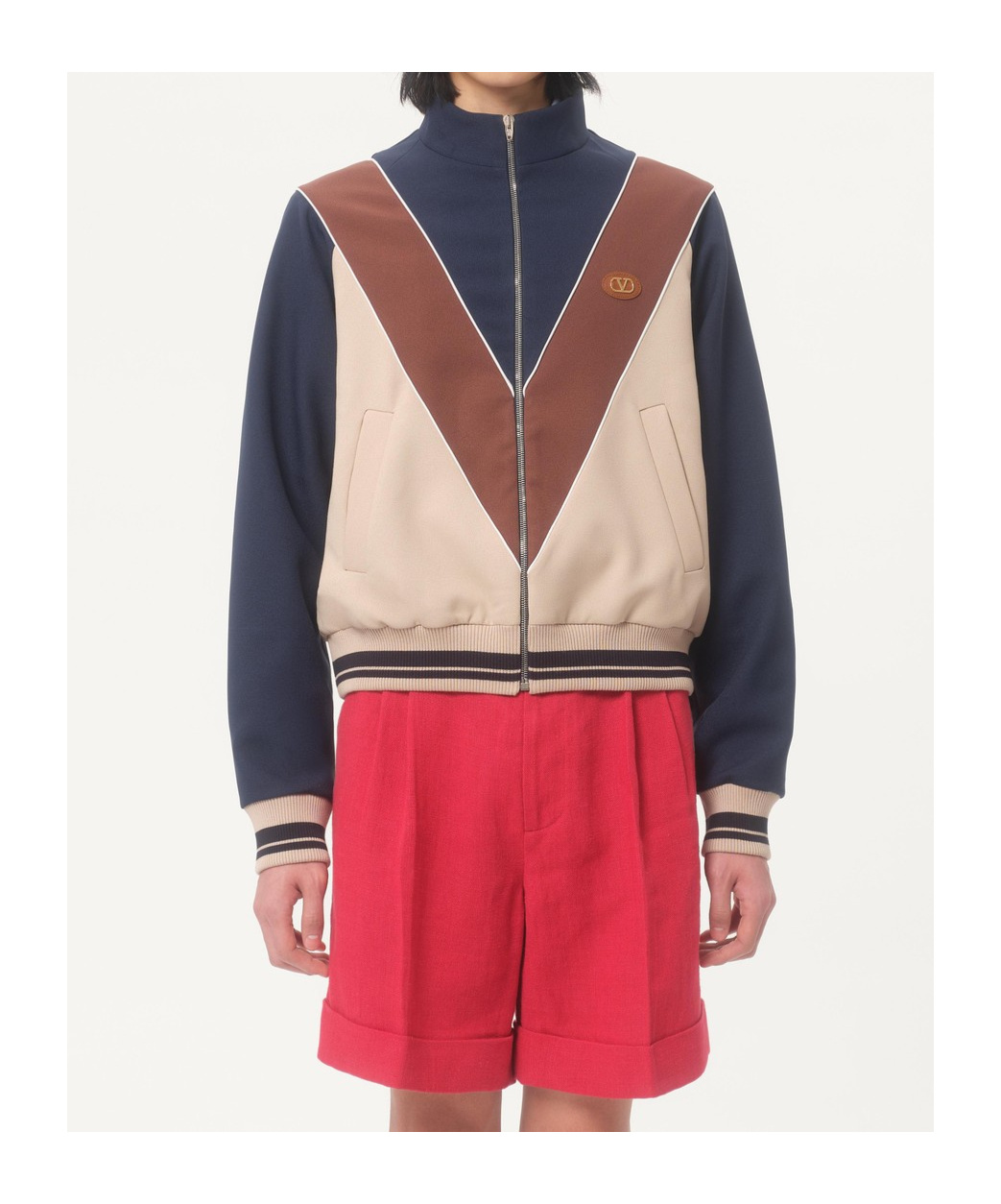 Valentino Garavani Zip-up Sweatshirt With Vlogo Patch In Black