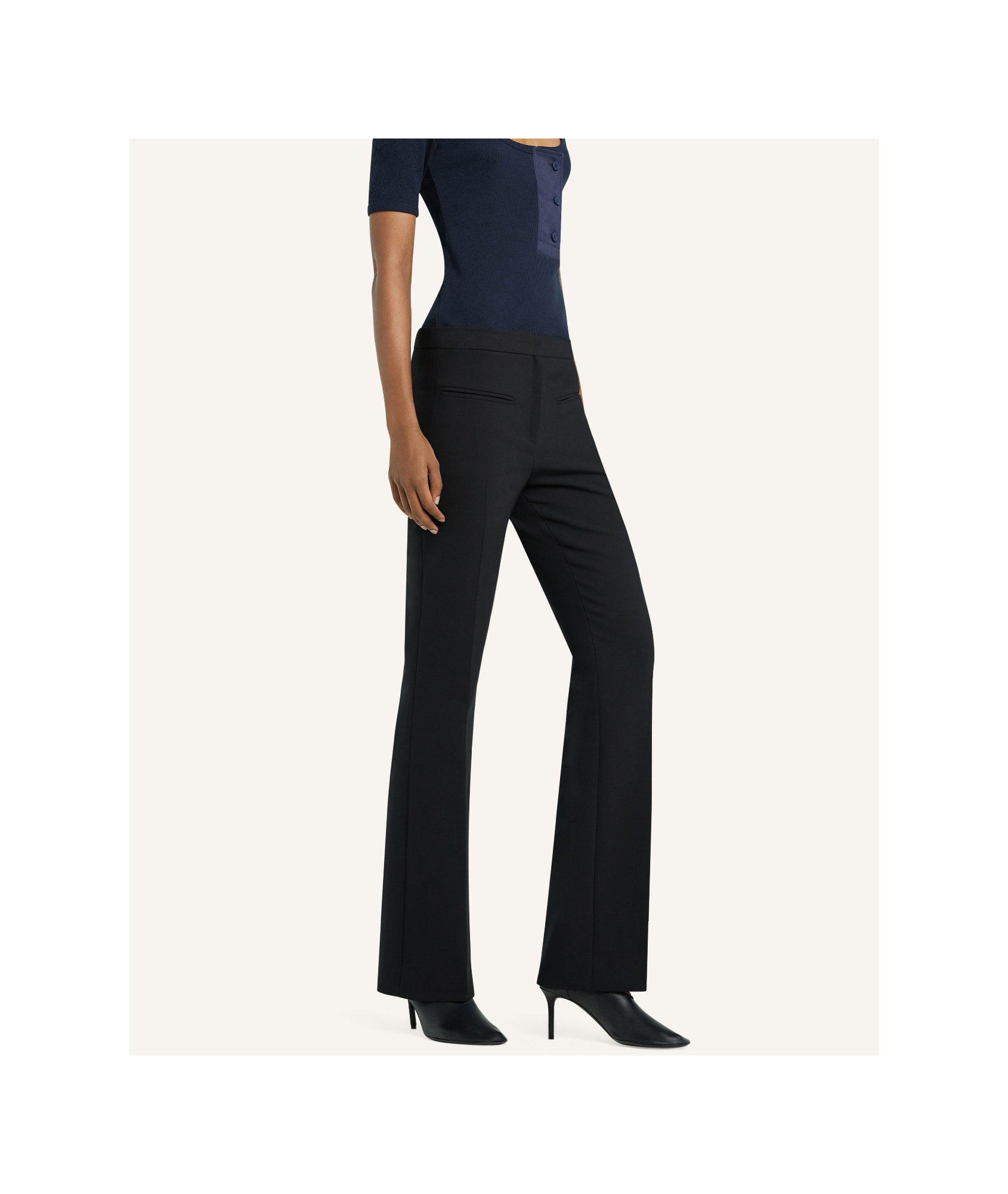 Courrèges Oblique Tailored Wool Blend Pants In Black