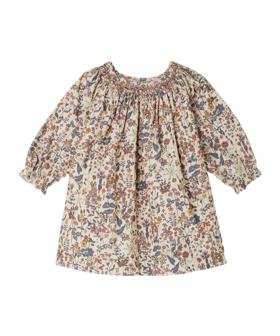 Bonpoint Griottine Multicoloured Corduroy Dress In Nude