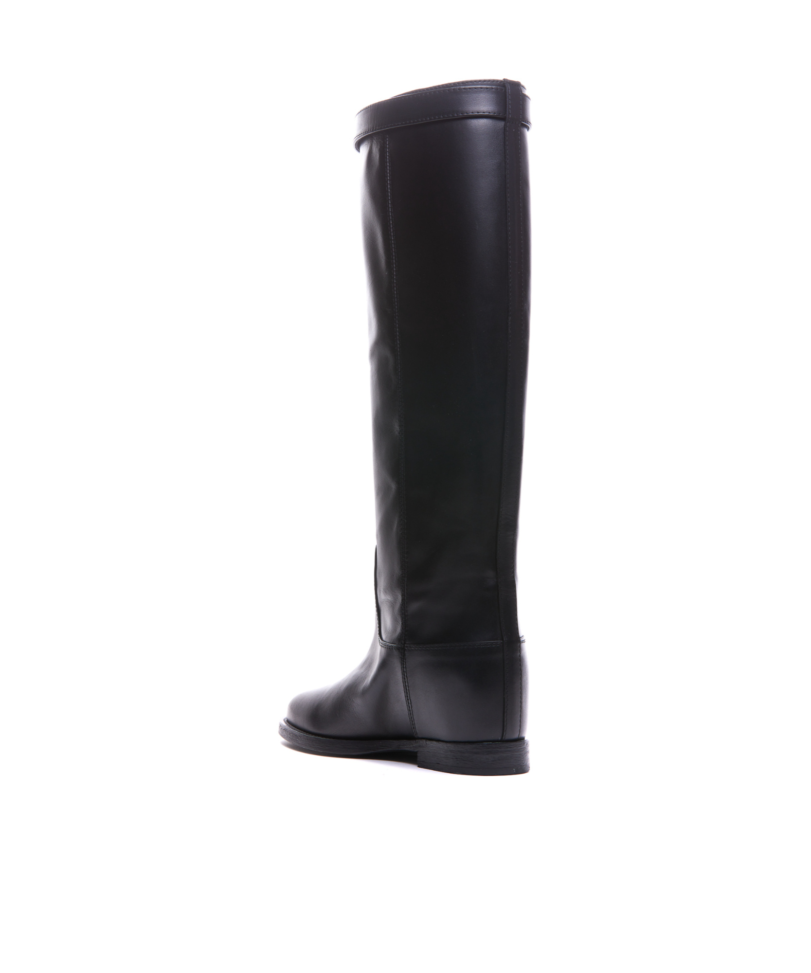 Via Roma 15 Round-head Boots In Black