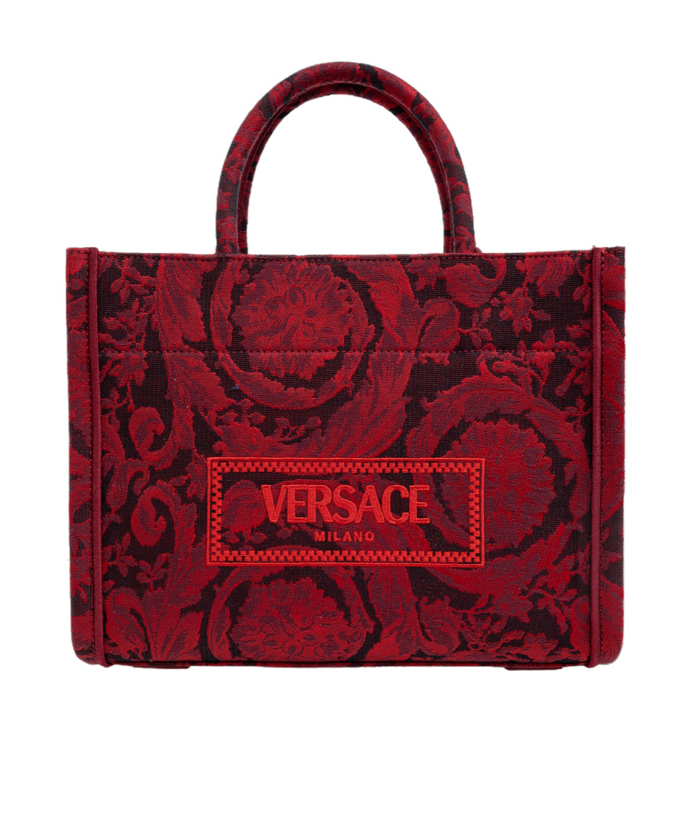 Versace Double Handle Shoulder Bag In Red