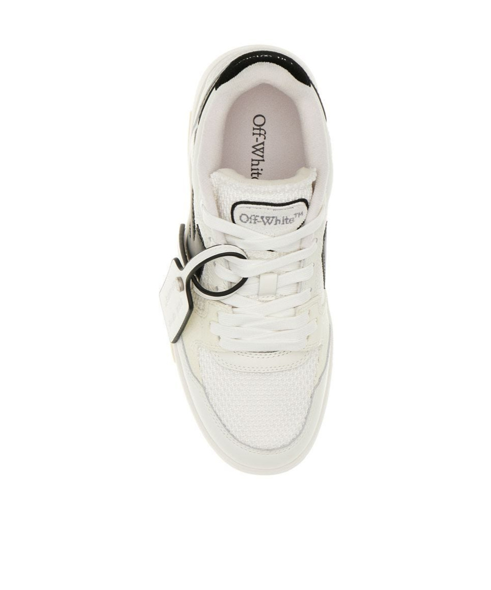 Off-white Two-tone Leather And Polyester Out Off Office Sneakers In White