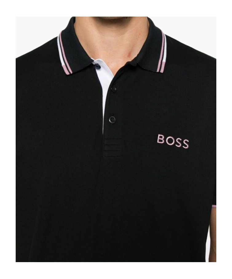Hugo Boss Short-sleeved Polo Shirt In Black