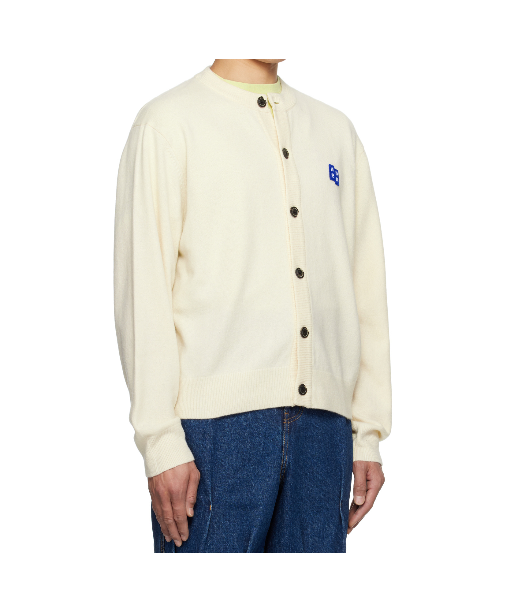 Ader Error Long Sleeve Cardigan In Off-white