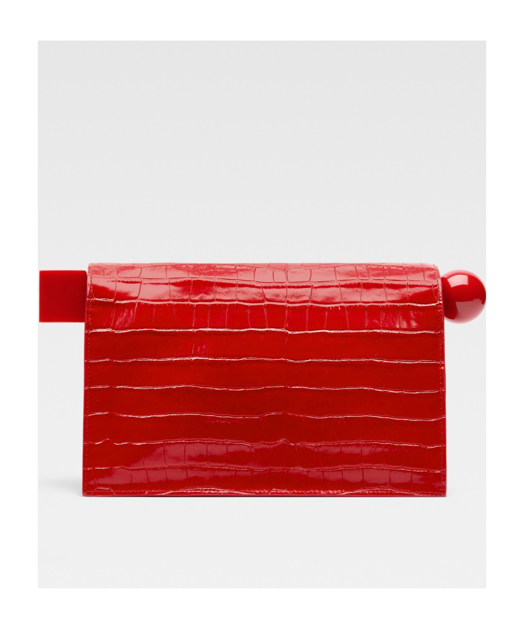 Shop Jacquemus The Rond Carré Clutch Bag In Red