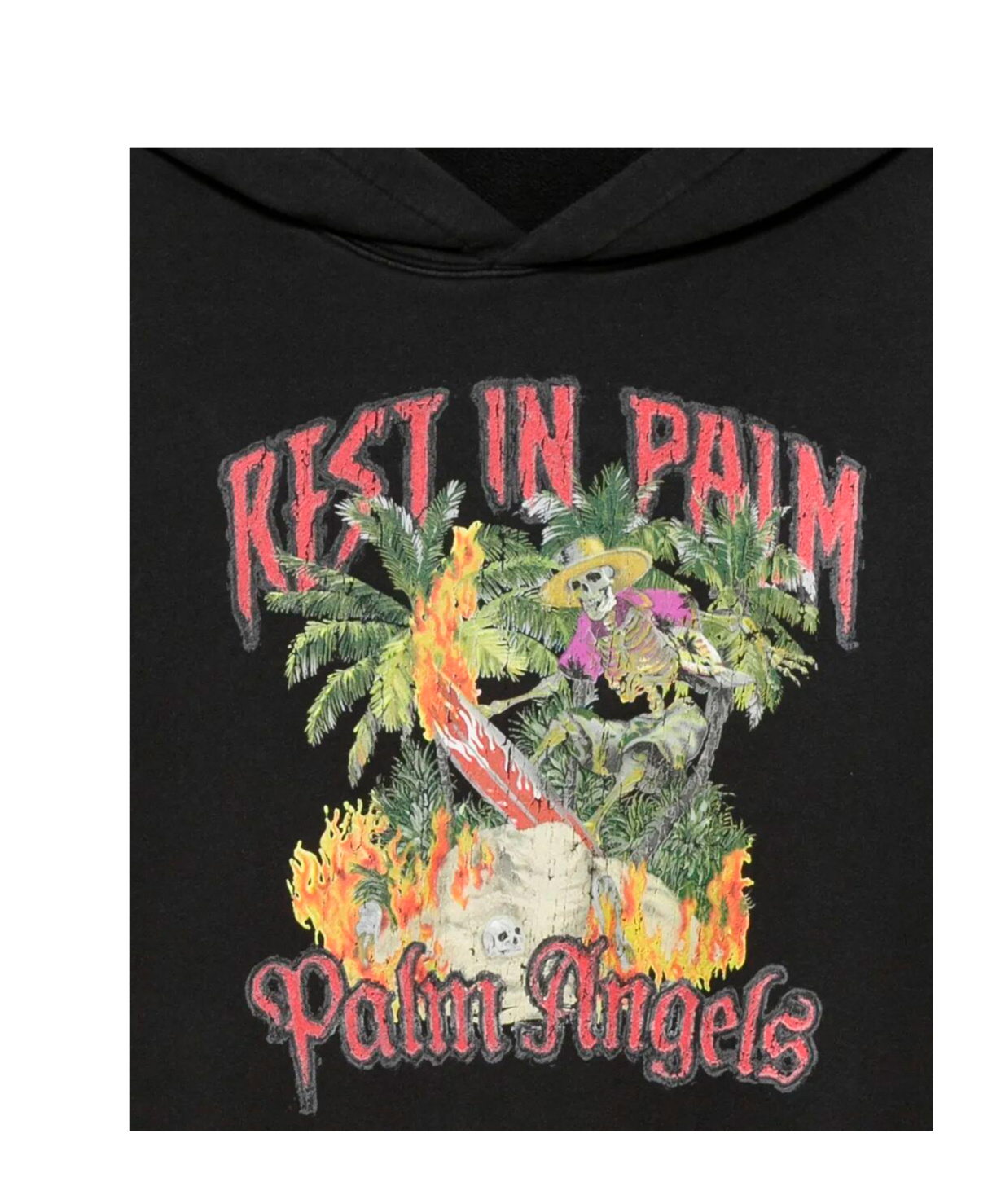 Palm Angels Rest In Palm Loose Hoodie In Black