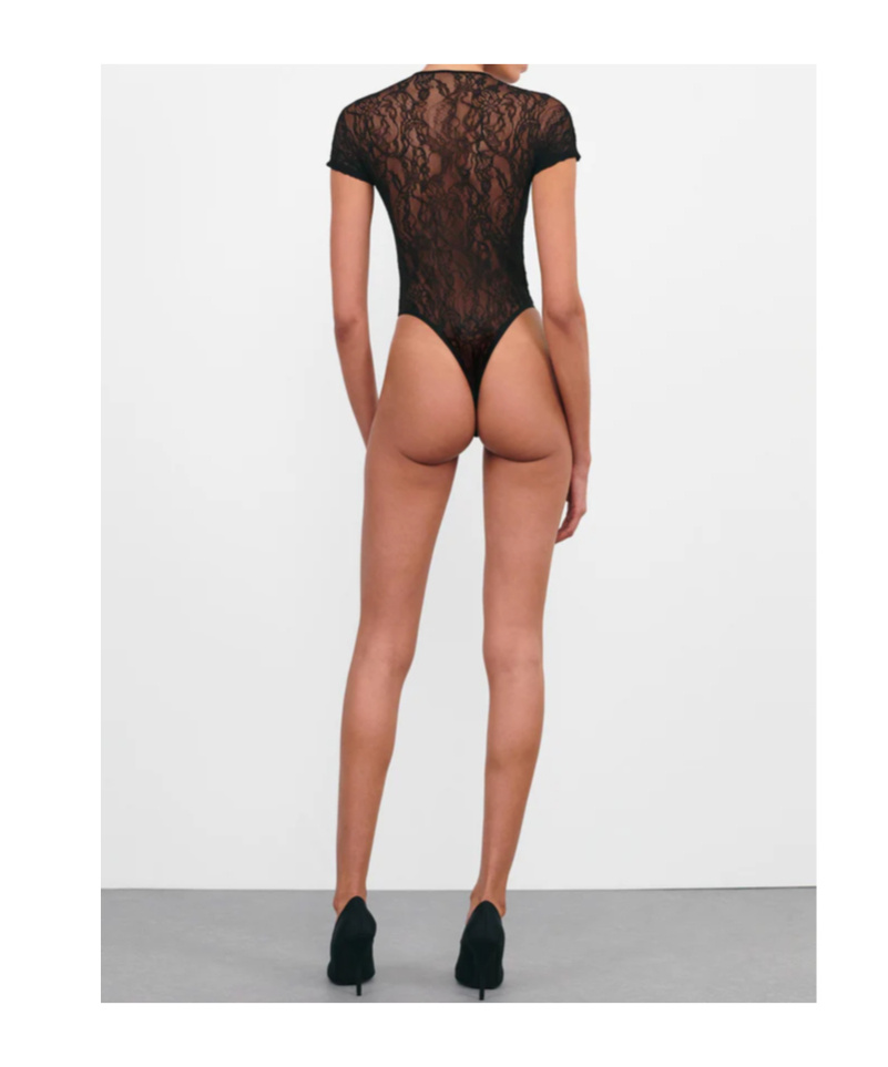WARDROBE.NYC LACE CAP SLEEVE JUMPSUIT