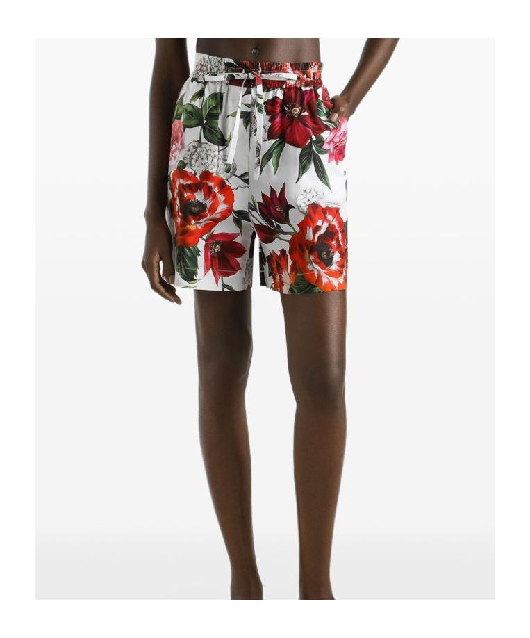 Dolce & Gabbana Multicolor Flower-print Poplin Shorts