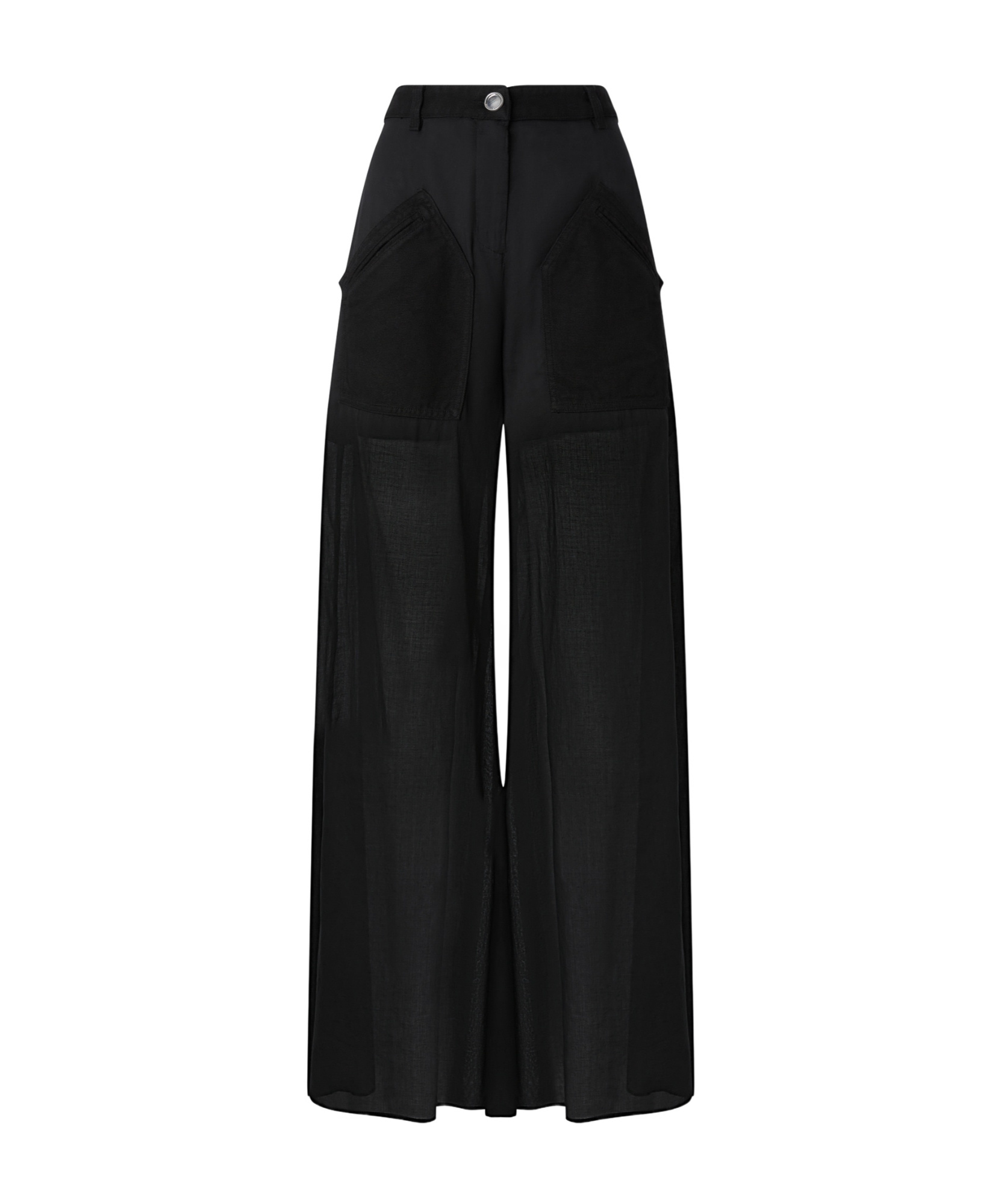 Pinko Cotton Palazzo Trousers With Pockets In Black
