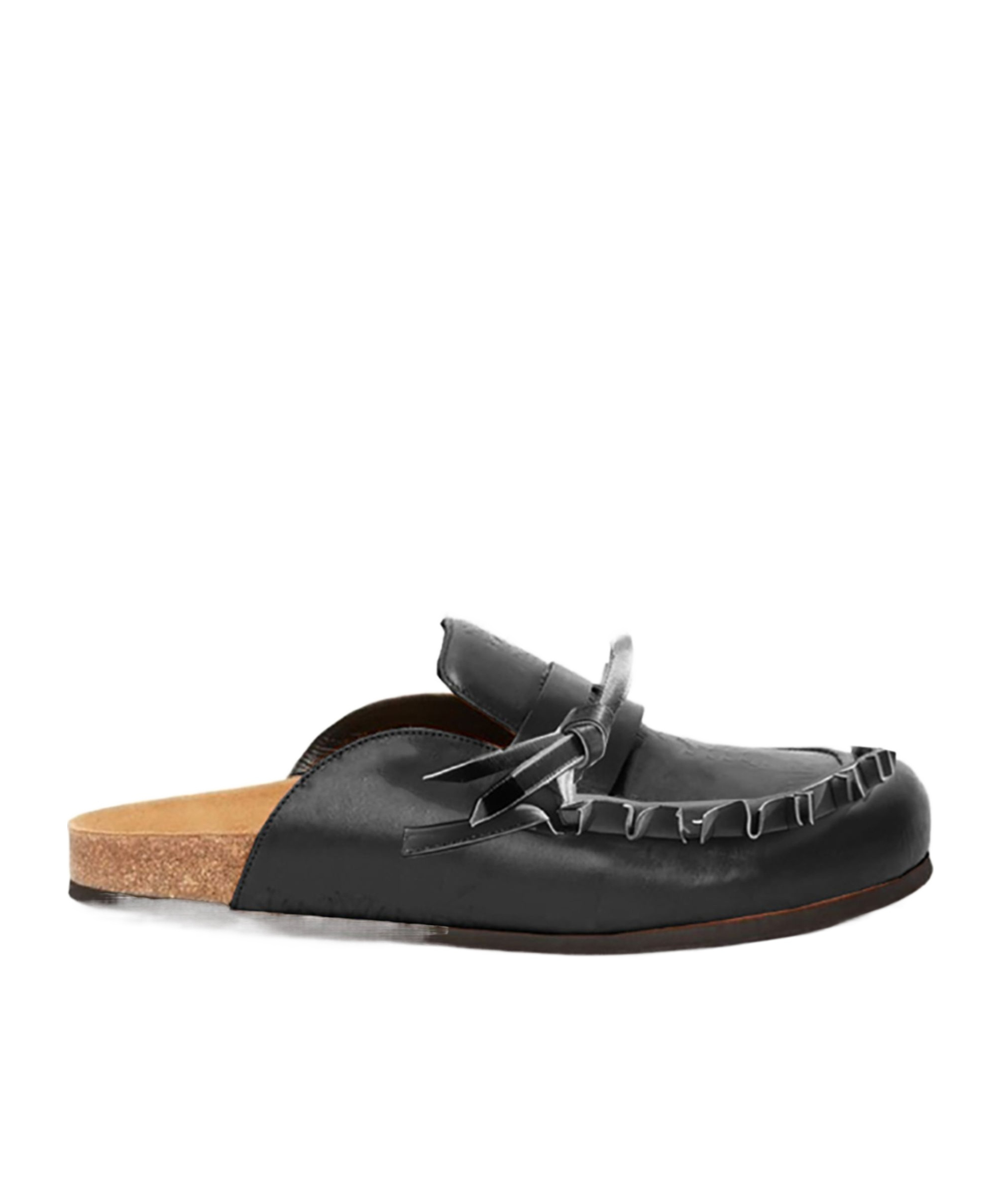 Jw Anderson Ruffled Muller Shoes In Black