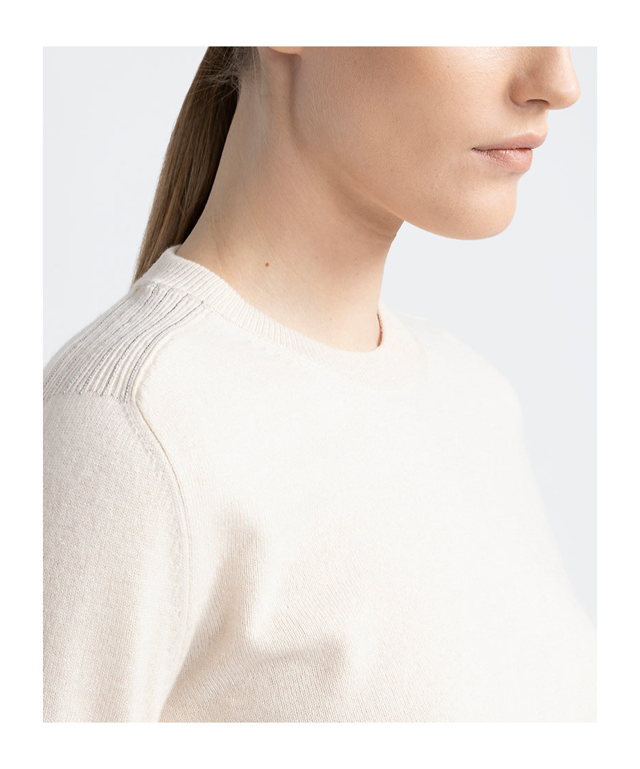 Peserico Long-sleeved Sweater In Nude