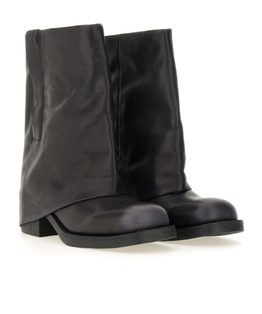 Ash Tijuana Draped Black Calf Leather Ankle Boots In Black