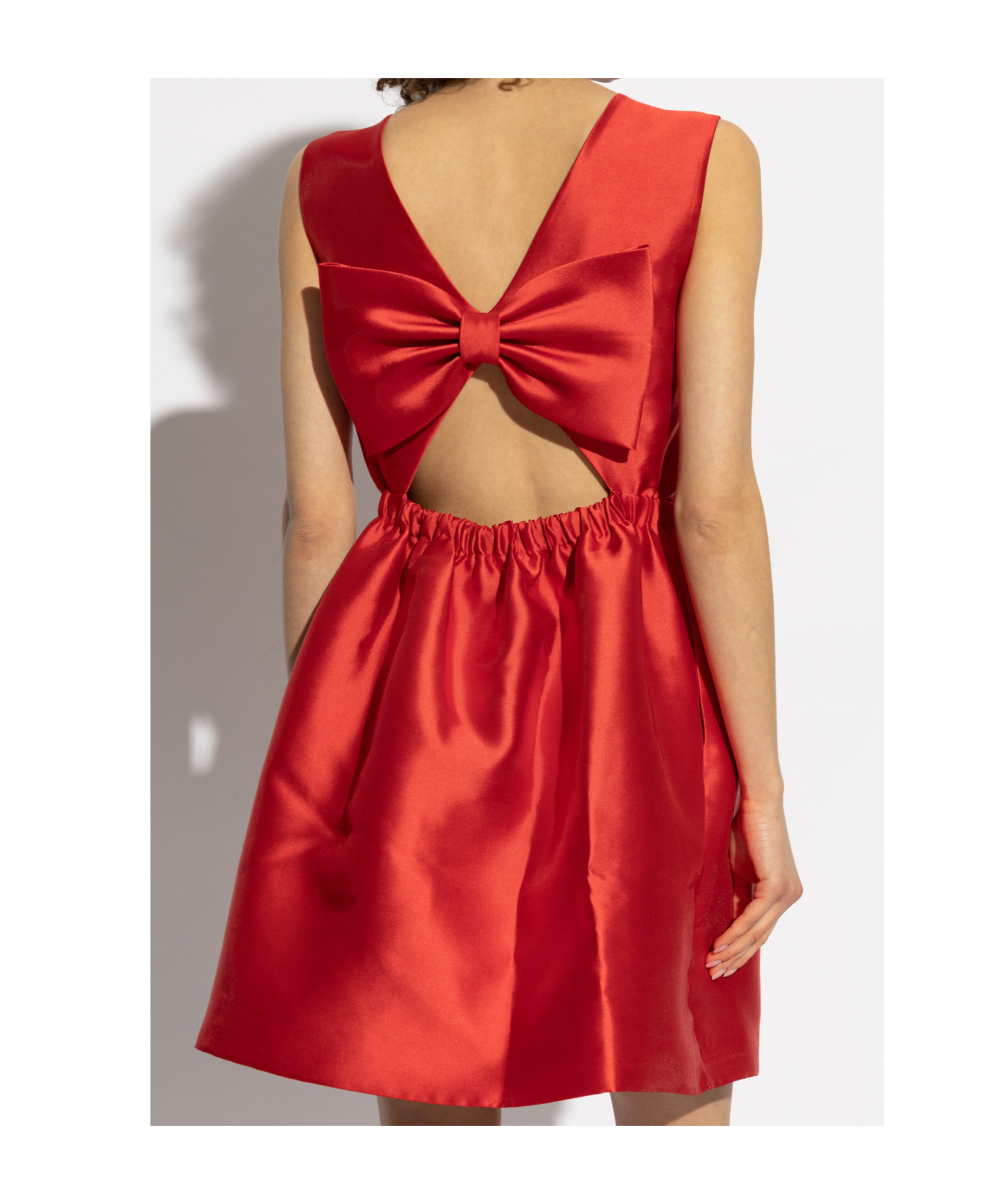 Shop Kate Spade Bow-embellished Mini Dress In Red