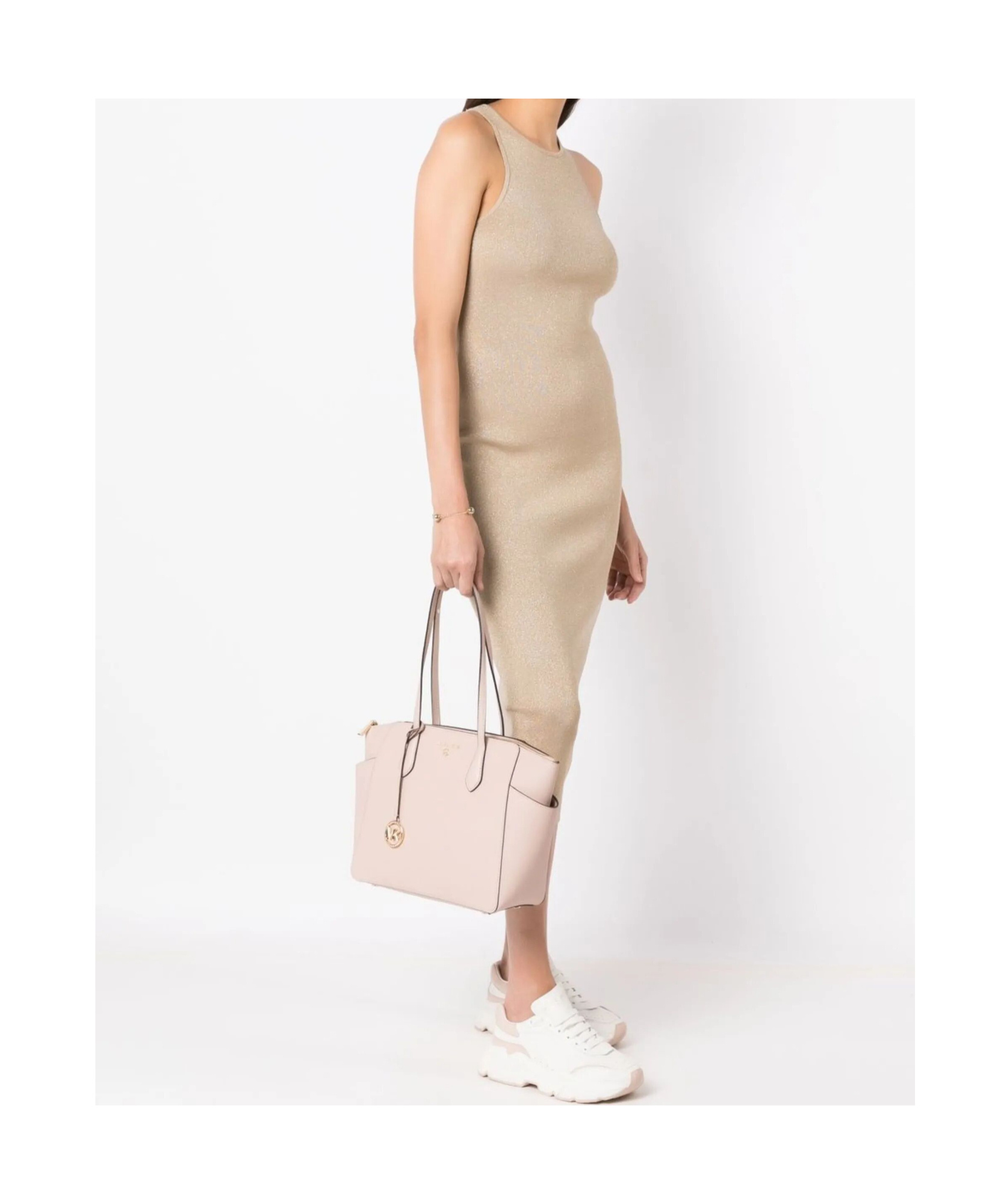 Shop Michael Michael Kors Medium Marilyn Tote Bag In Nude