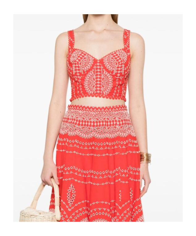 Charo Ruiz Goldie Crop Top In Red