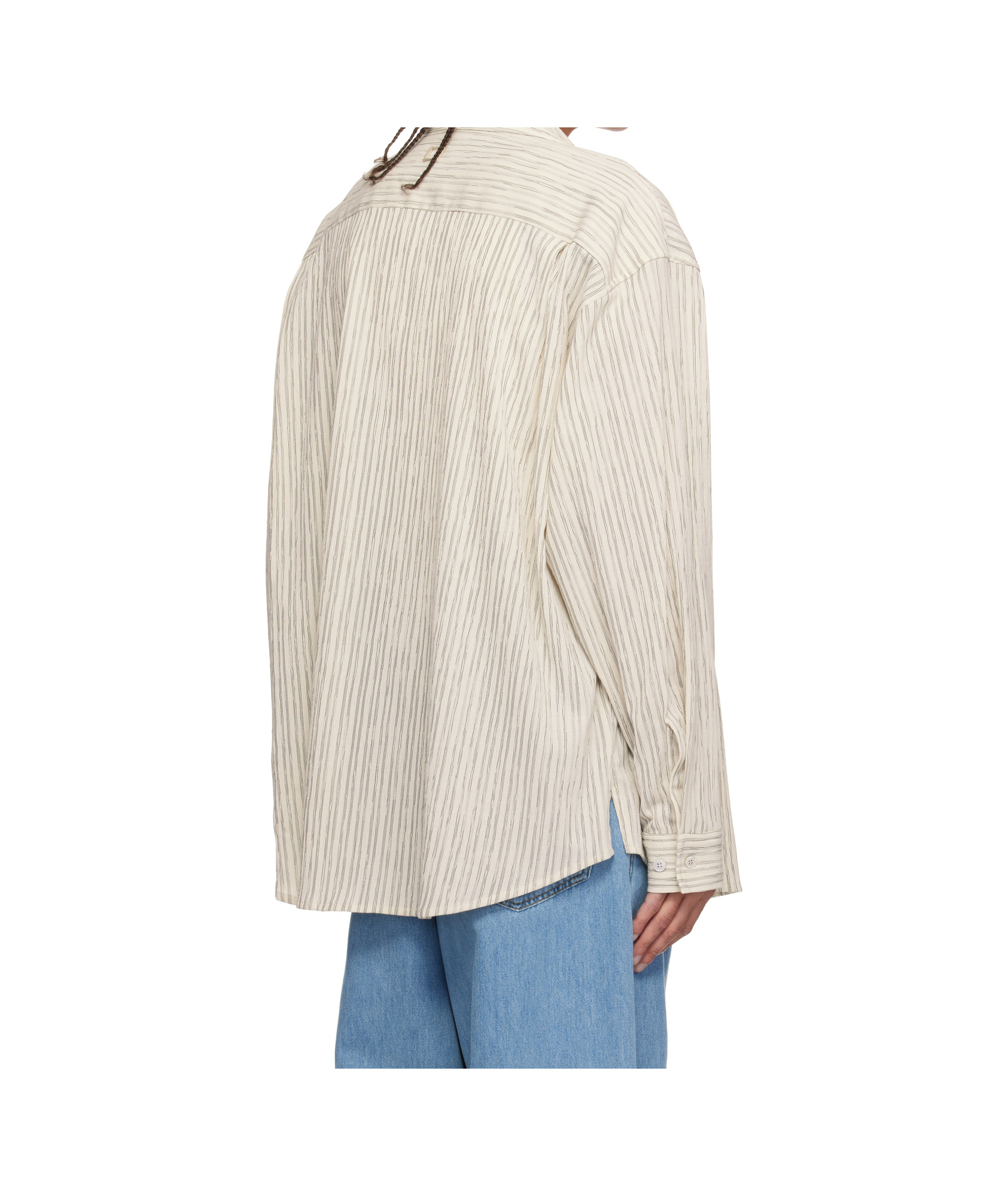 Wooyoungmi Off-white Striped Shirt In Nude