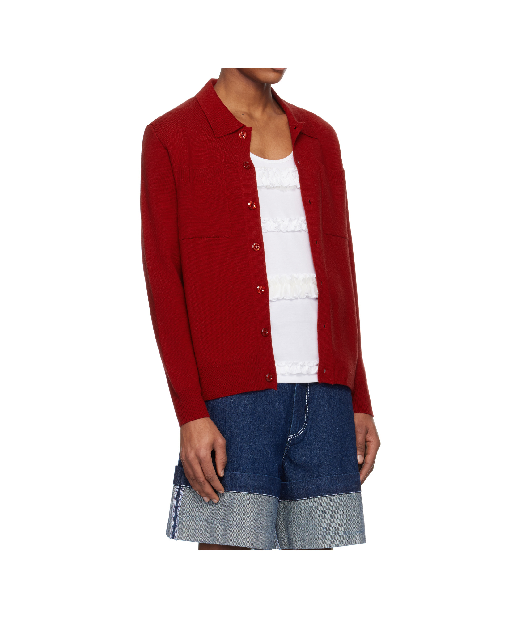 Simone Rocha Single-row Buttoned Knitted Sweater