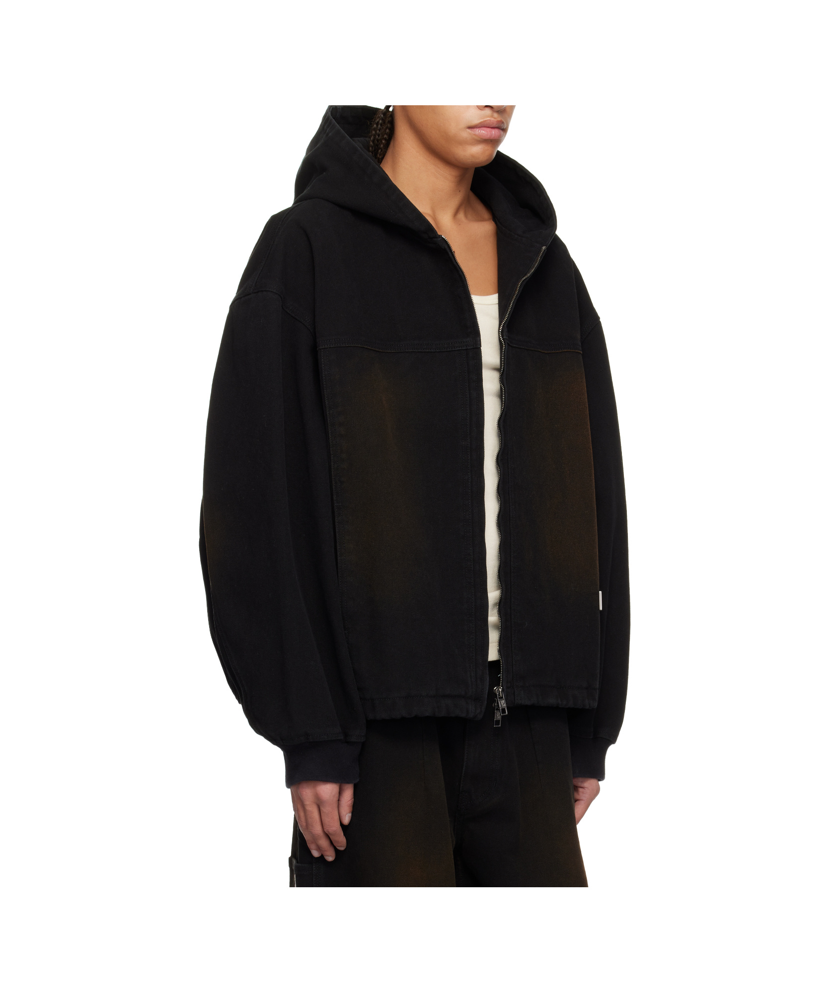 Wooyoungmi Long Sleeve Hooded Casual Jacket In Black