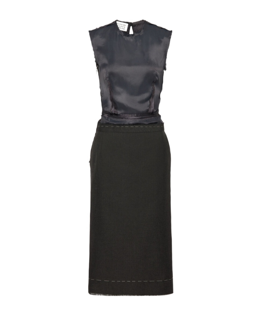 Maison Margiela Panelled Pencil Dress In Multi