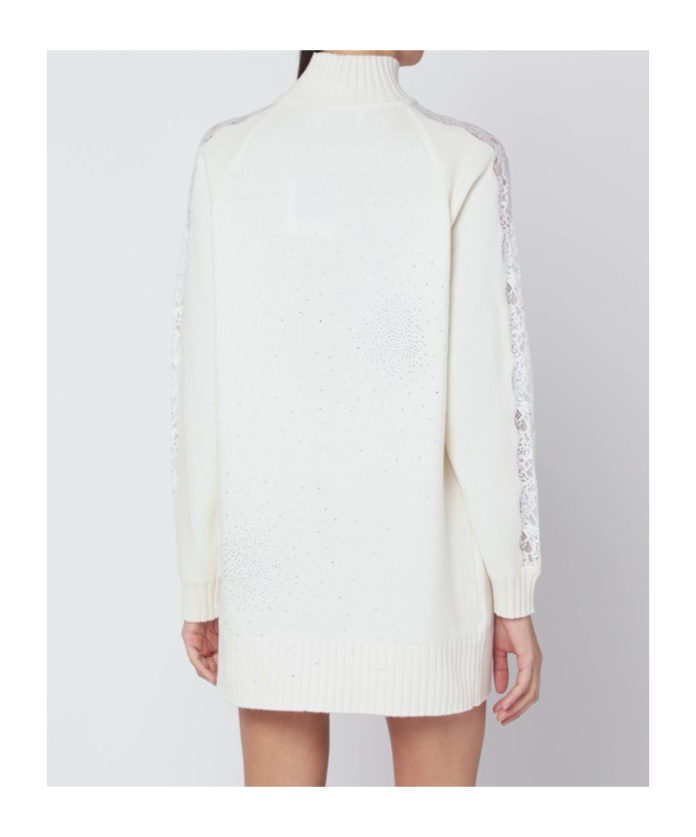 Giuseppe Di Morabito Wool Turtleneck Dress Featuring Long Sleeves In Yellow