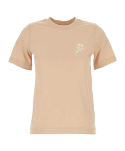 Burberry Women Peach Cotton T-shirt In Nude