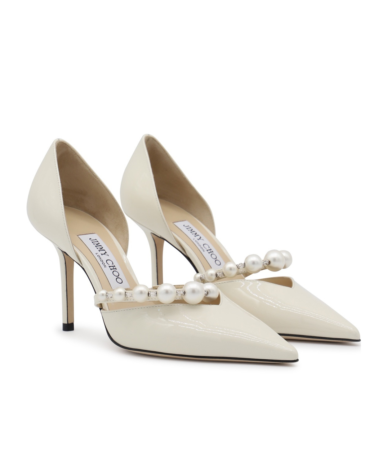 Jimmy Choo Pearl Embellished Pointed Toe Stiletto Pumps In Brown