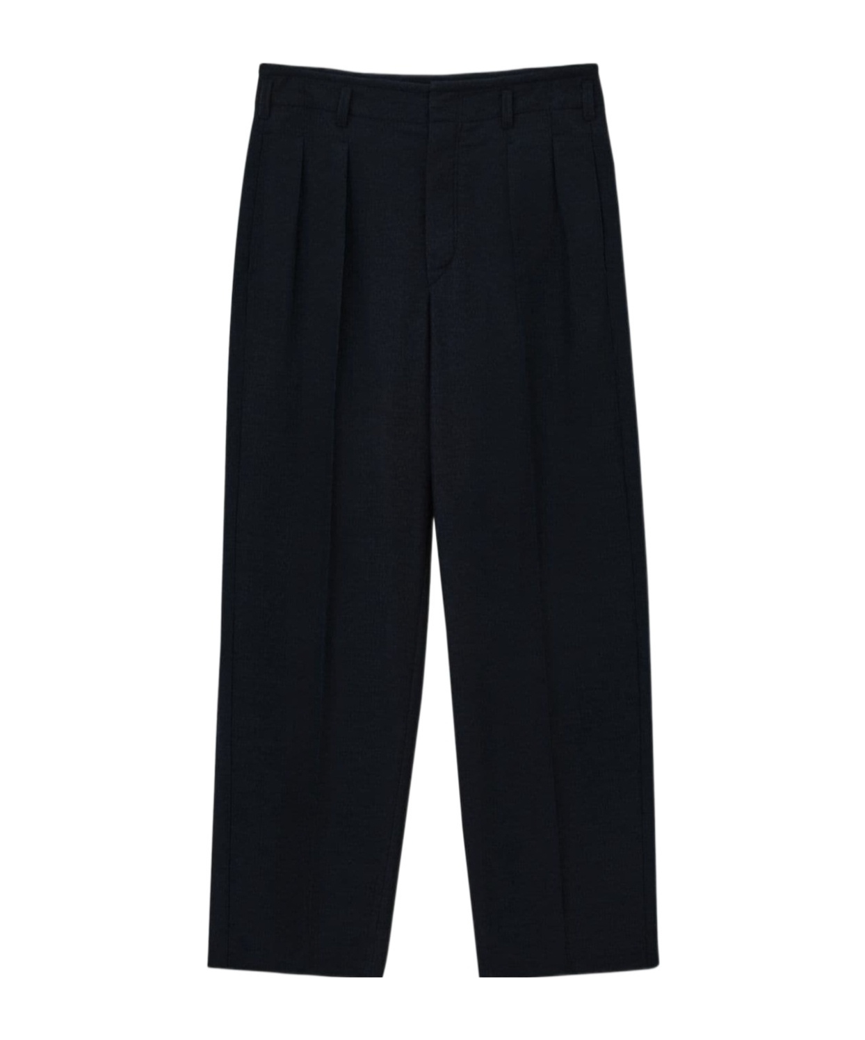Lemaire Black Drawstring Pants In Wool Blend In Black