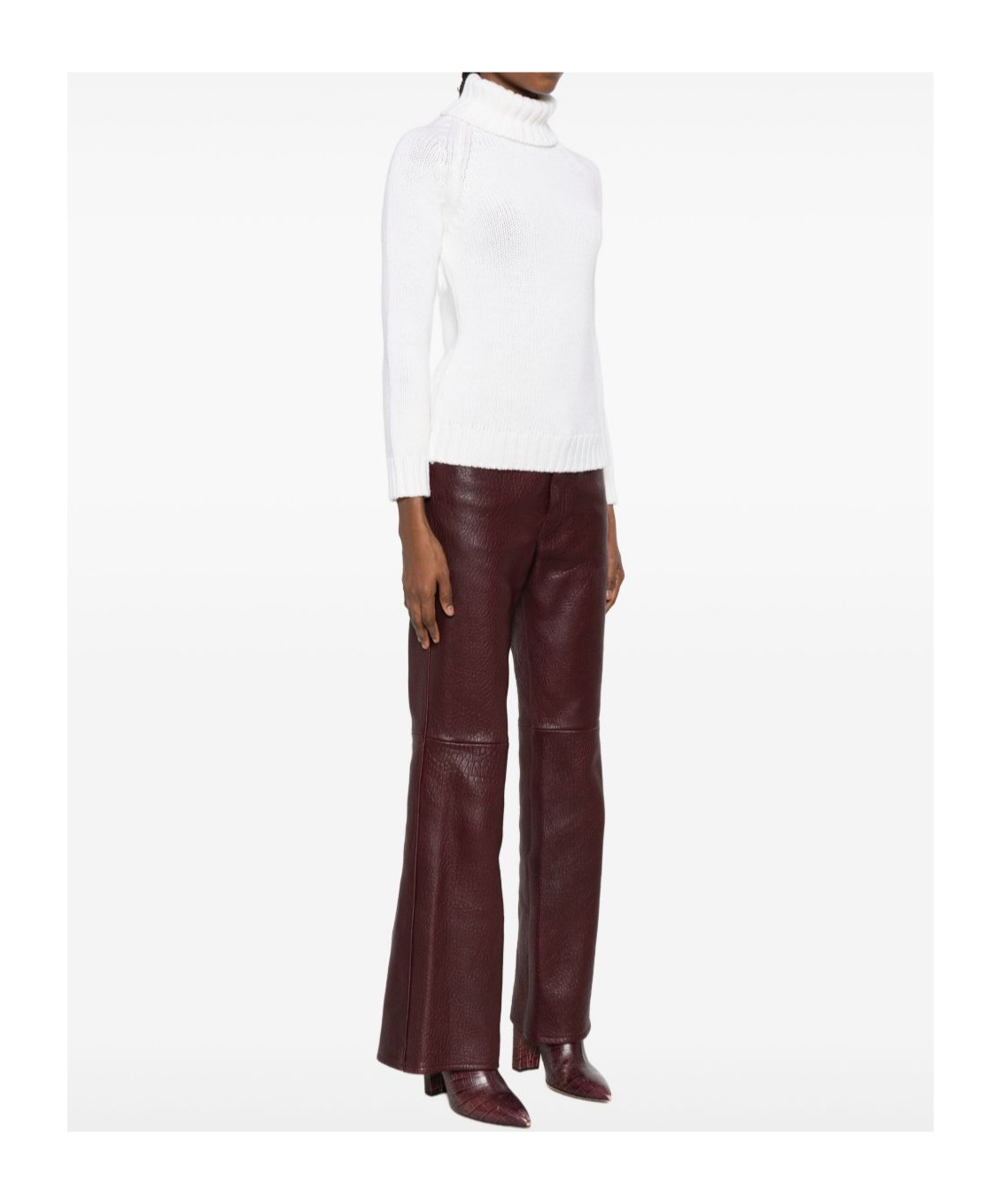 Baserange Turtleneck Knitted Sweater In White