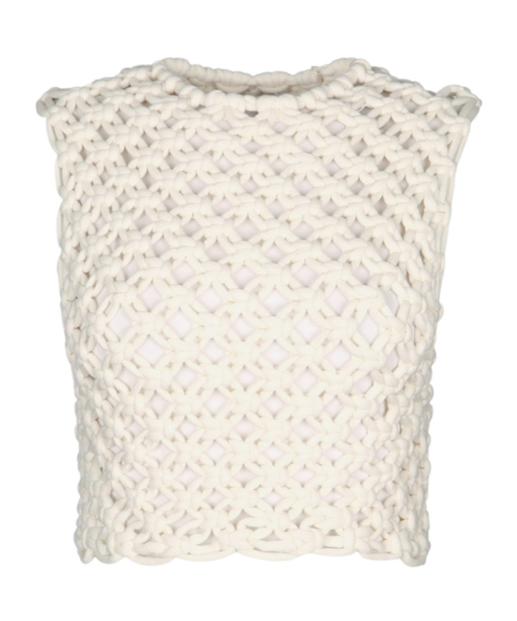 Alaïa Womens Alaia Square Crop Cotton-blend Top In Neutral