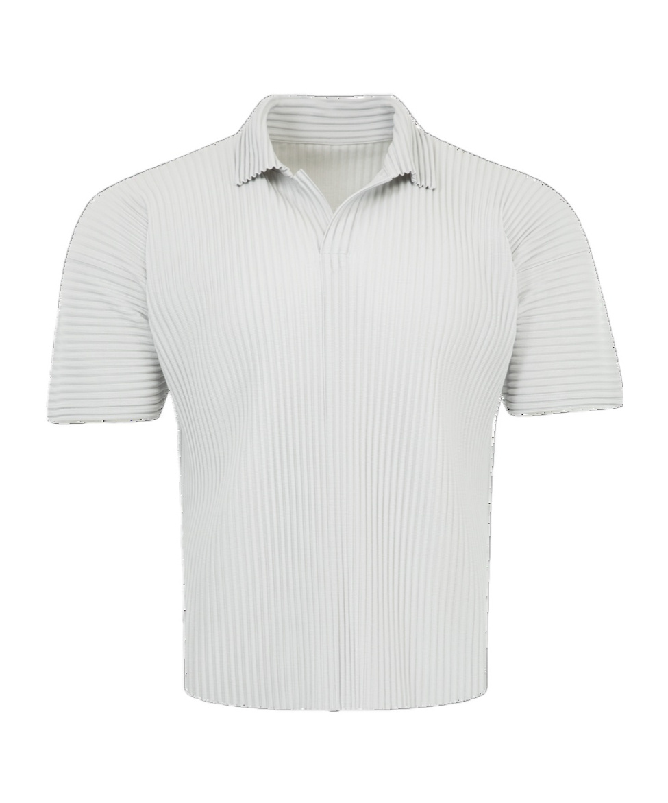 Issey Miyake Short-sleeved Polo Neck T-shirt In White