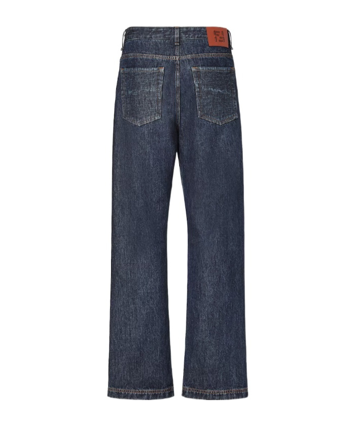Fendi Straight Leg Denim Trousers With Five Pockets In Blue