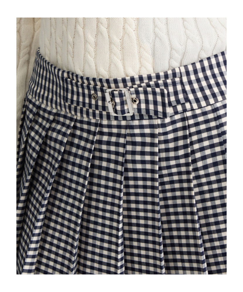 Liu •jo Liu Jo Check Pattern Pleated Miniskirt With Belt Loops In Gray