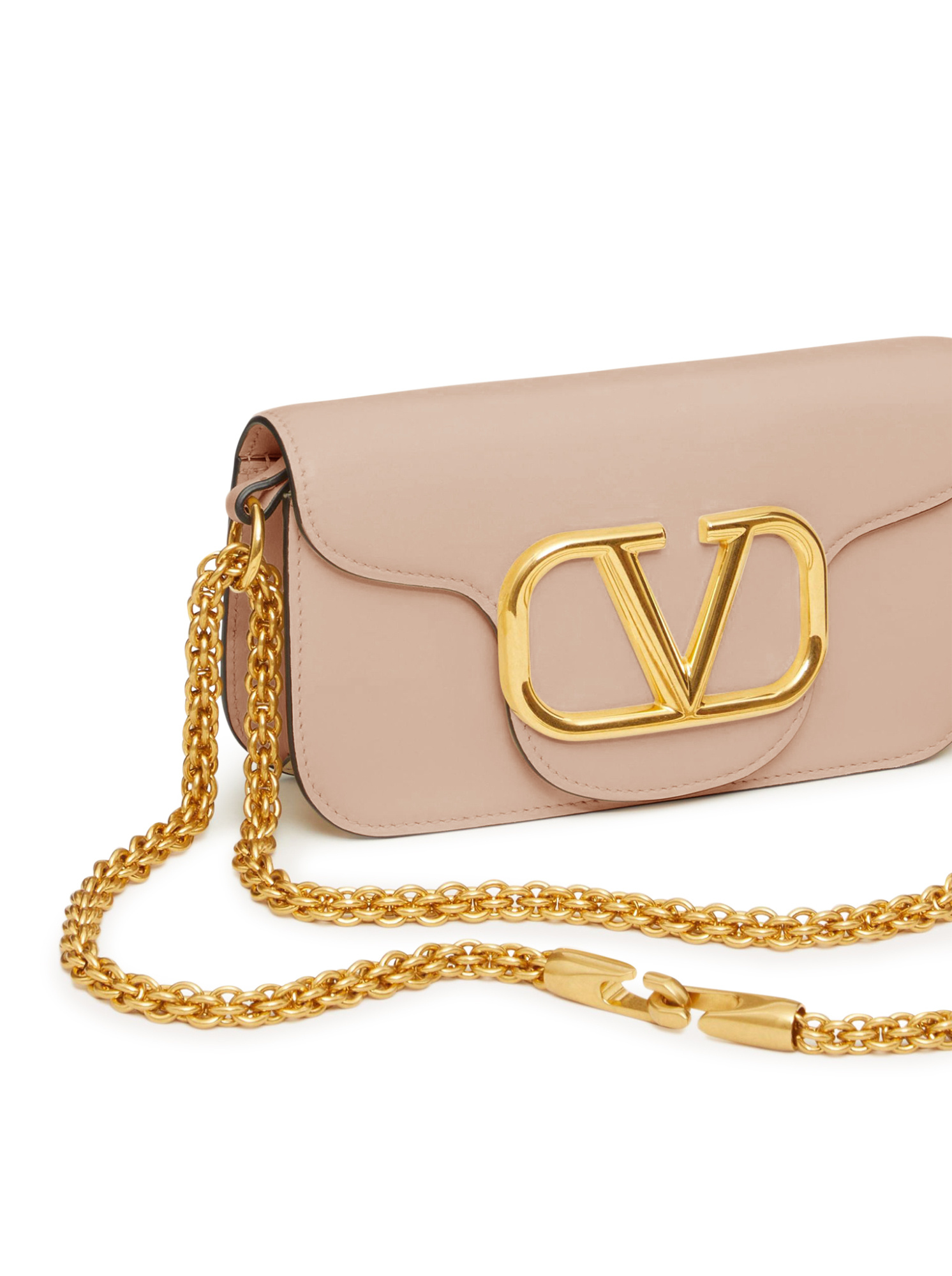 Valentino Small Flip Shoulder Bag In Nude